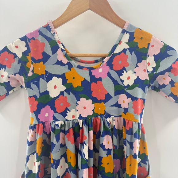 Hanna Andersson Colorful Flowers Print Skater Dress Pockets Dress Girl’s Size 8 - Picture 7 of 12